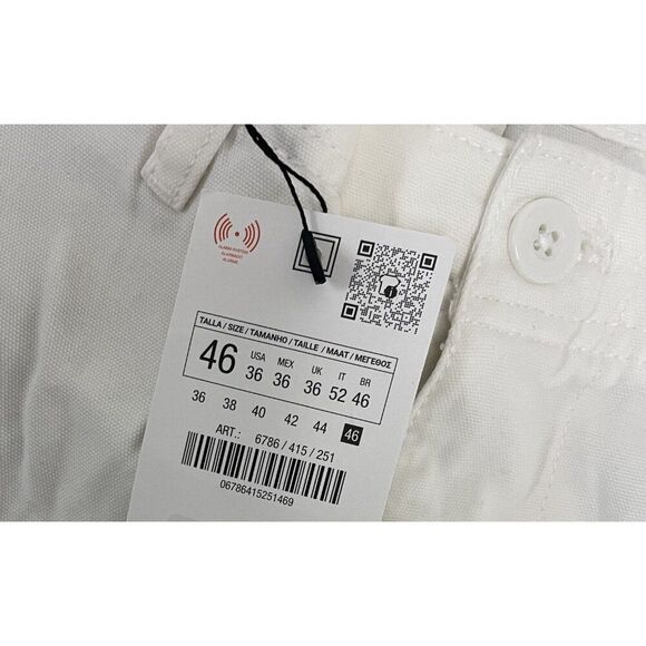 Zara Mens Cargo Pants EU 46 US 36 Oyster High Rise Straight Fit 6786/415 NWT - Picture 8 of 12